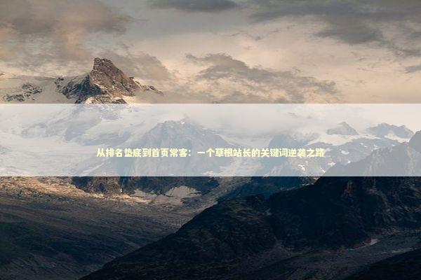 从排名垫底到首页常客：一个草根站长的关键词逆袭之路